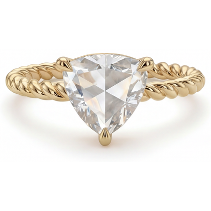 Single Stone Ring 14K Yellow Gold with Diamond – main view