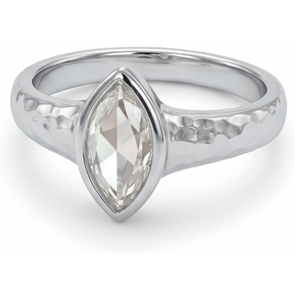 Marquise Cut Diamond ring in 14K White Gold – side view