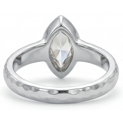 Solitaire Ring 14K White Gold with Diamond – top view