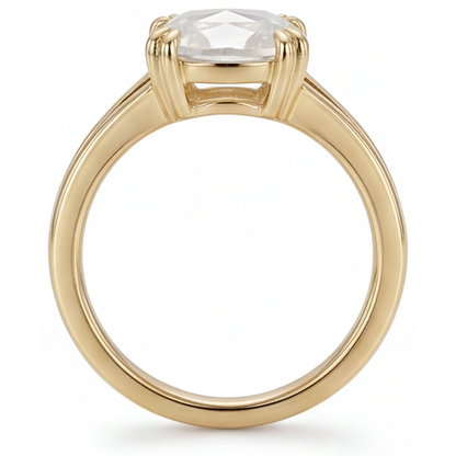 Genuine Diamond Solitaire Ring 3.75 ct 14K Yellow Gold – angle view