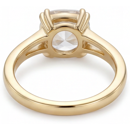Solitaire Ring 14K Yellow Gold with Diamond – profile view
