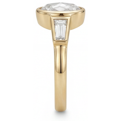Diamond Three Stone Ring 2-ct 14 Karat Yellow Gold – angle view