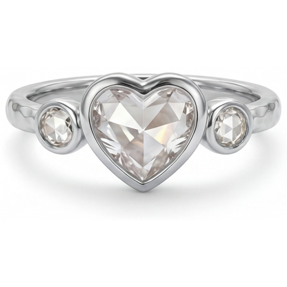 Heart Cut Diamond ring in 14K White Gold – main view