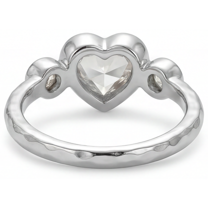 Heart Cut Diamond ring in 14K White Gold – profile view