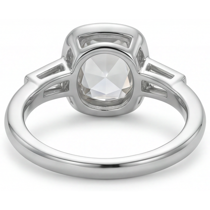 Handcrafted Diamond Three Stone Ring 3 ct – angle view
