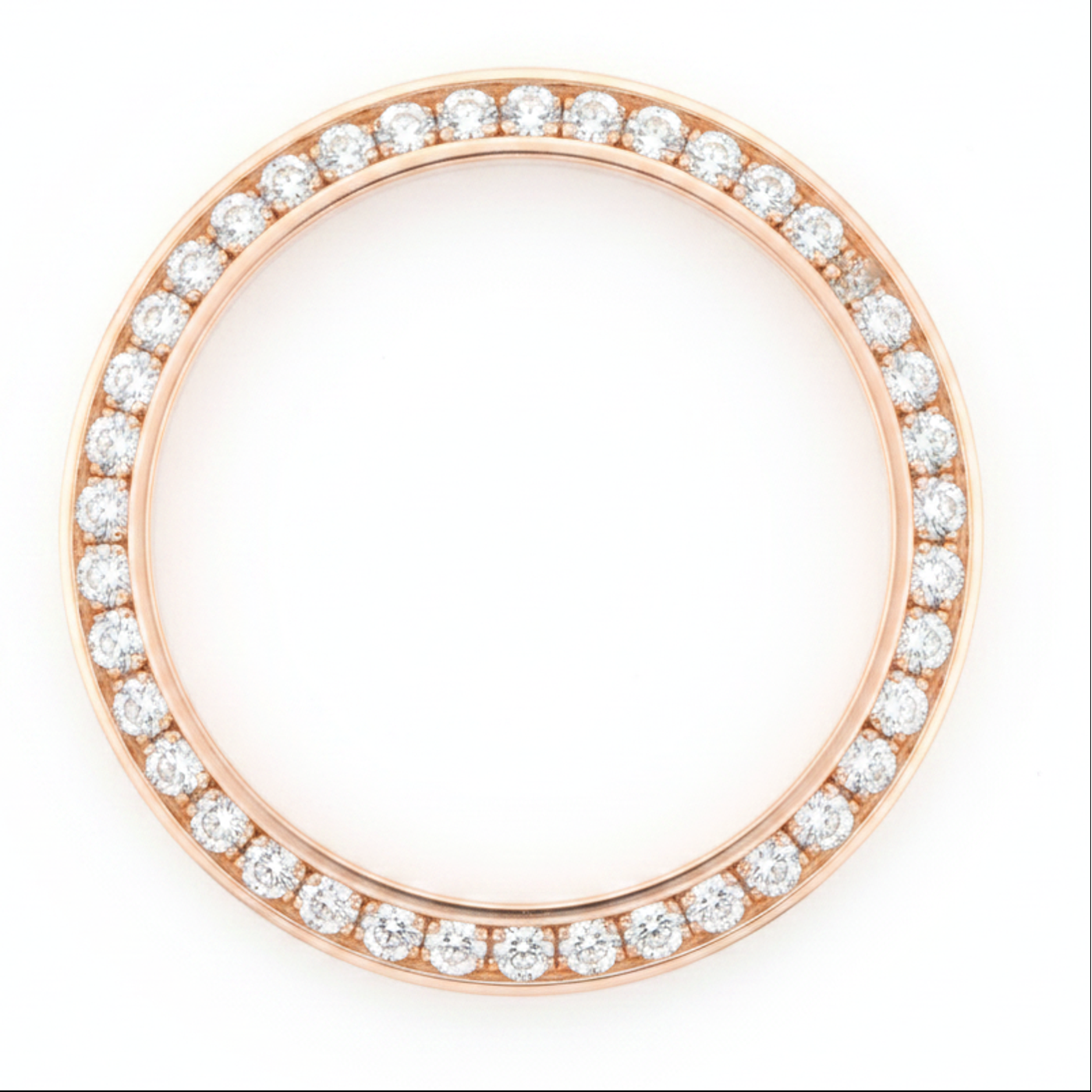 Diamond Watch Bezel 1.5 Carat 28 mm To Fit Rolex Datejust Natural 14K Rose Gold Round Pave