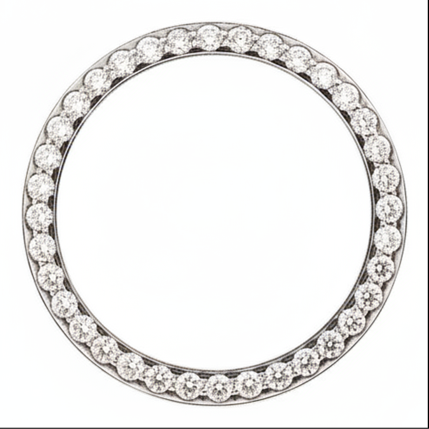 Diamond Watch Bezel 1.5 Carat 28 mm To Fit Rolex Datejust Real Natural Stainless Steel Round Pave