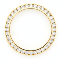 Diamond Watch Bezel 1 Carat 28 mm To Fit Rolex Datejust Natural 14K Yellow Gold Round Channel