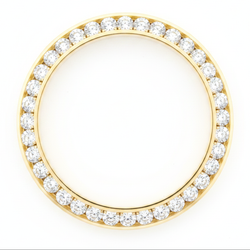 Diamond Watch Bezel 2.5 Carat 28 mm To Fit Rolex Datejust Real Natural 14K Yellow Gold Round