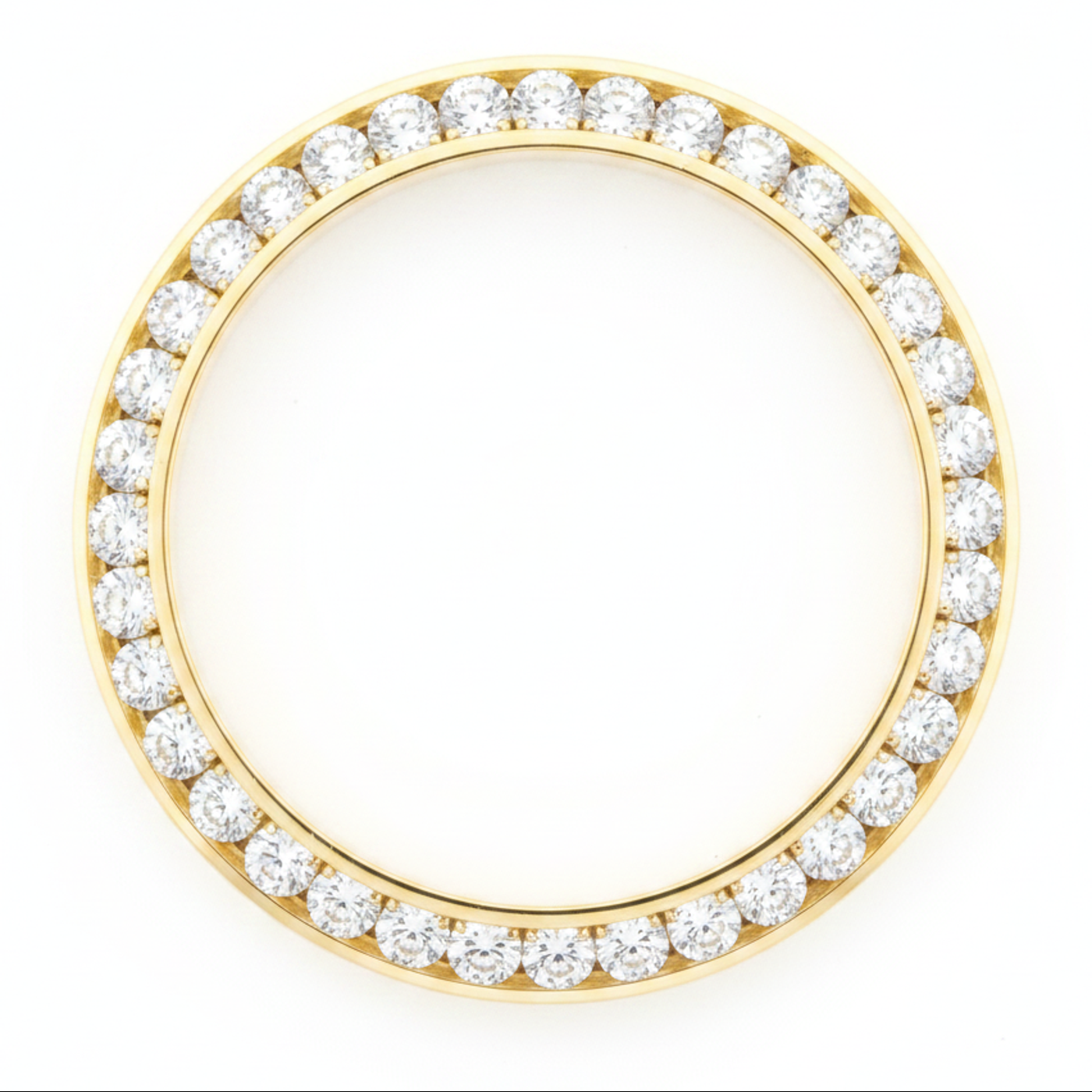Diamond Watch Bezel 2.5 Carat 28 mm To Fit Rolex Datejust Real Natural 14K Yellow Gold Round
