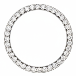 Diamond Watch Bezel 2 Carat 28 mm To Fit Rolex Datejust Natural 14K White Gold Round Pave