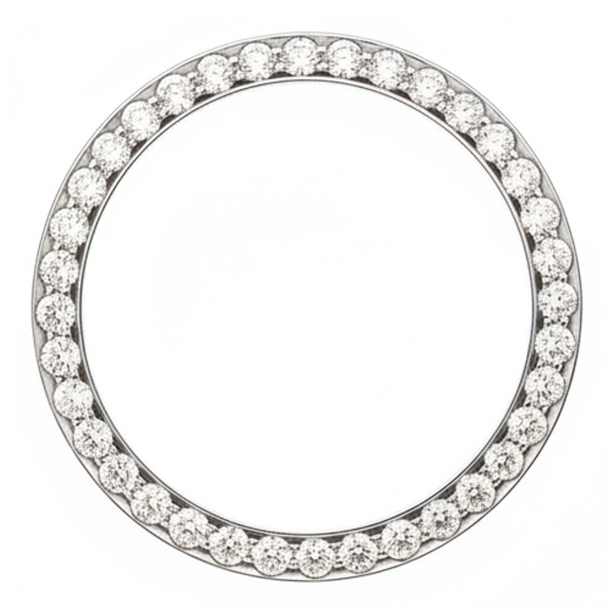 Diamond Watch Bezel 2 Carat 28 mm To Fit Rolex Datejust Natural Real Stainless Steel Round Pave