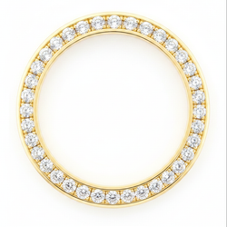 Diamond Watch Bezel 2 Carat 28 mm To Fit Rolex Datejust Real Genuine 14K Yellow Gold Round Pave