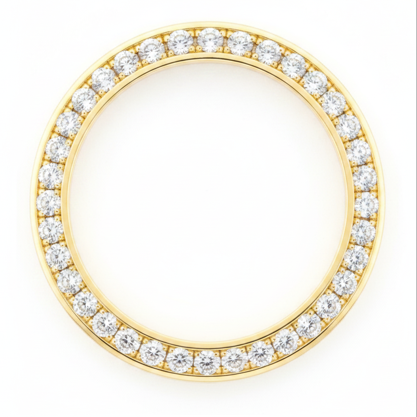 Diamond Watch Bezel 2 Carat 28 mm To Fit Rolex Datejust Real Genuine 14K Yellow Gold Round Pave