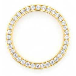 Diamond Watch Bezel 2 Carat 28 mm To Fit Rolex Datejust Real Genuine 14K Yellow Gold Round Pave