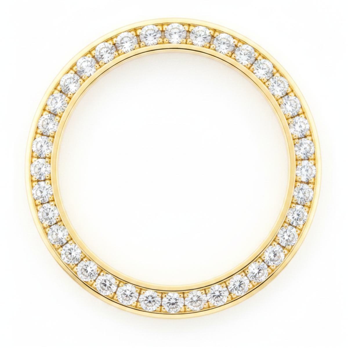 Diamond Watch Bezel 2 Carat 28 mm To Fit Rolex Datejust Real Genuine 14K Yellow Gold Round Pave