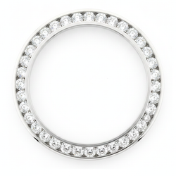 Diamond Watch Bezel 2 Carat 28 mm To Fit Rolex Datejust Real Genuine Stainless Steel Round Channel