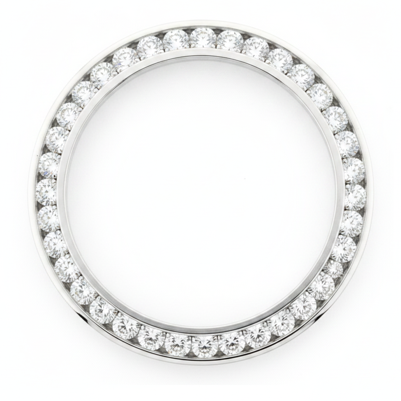 Diamond Watch Bezel 2 Carat 28 mm To Fit Rolex Datejust Real Genuine Stainless Steel Round Channel