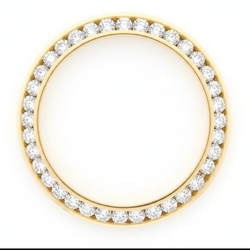 Diamond Watch Bezel 3 Carat 28 mm To Fit Rolex Datejust Genuine Natural 14K Yellow Gold Round Channel