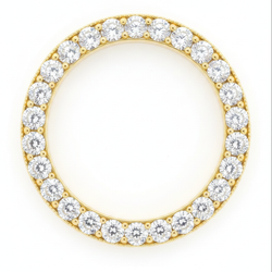 Diamond Watch Bezel 3 Carat 28 mm To Fit Rolex Datejust Natural Real 14K Yellow Gold Round Pave
