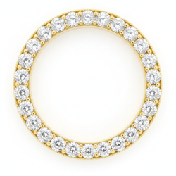 Diamond Watch Bezel 3 Carat 28 mm To Fit Rolex Datejust Natural Real 14K Yellow Gold Round Pave