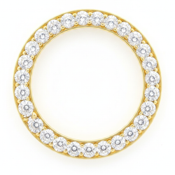 Diamond Watch Bezel 5 Carat 28 mm To Fit Rolex Datejust Genuine Natural 14K Yellow Gold Round Pave