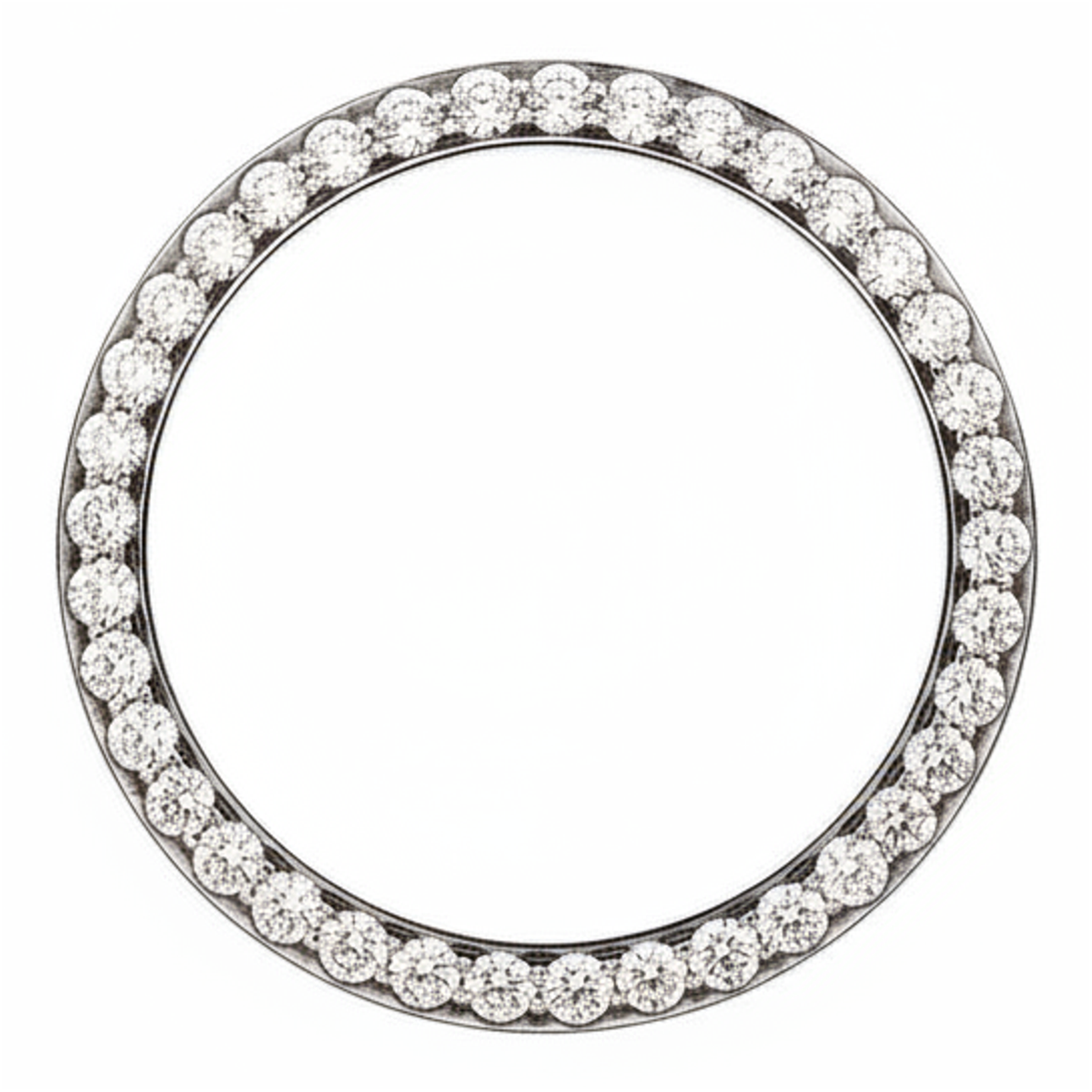 Diamond Watch Bezel 5 Carat 28 mm To Fit Rolex Datejust Real Genuine Stainless Steel Round Pave