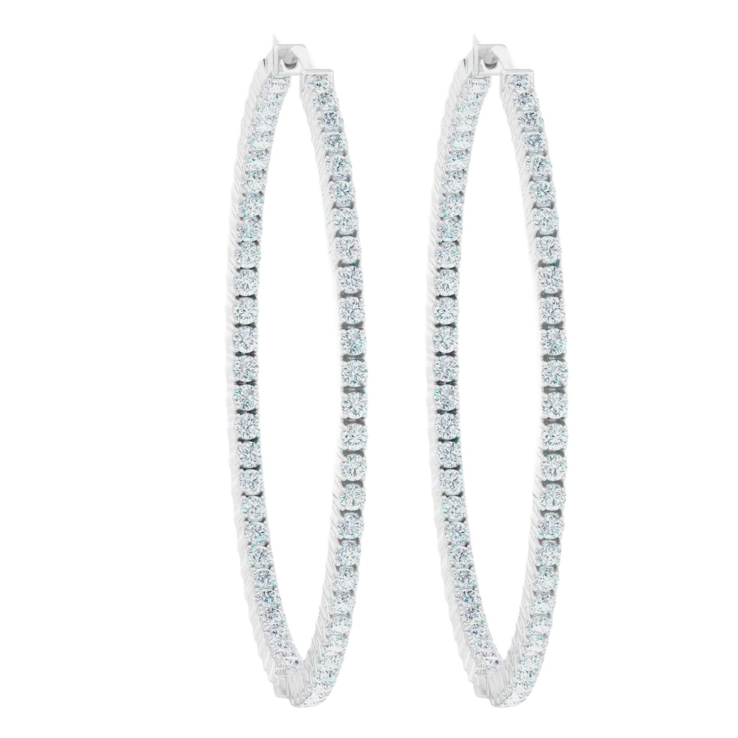 F Vvs1 Round Cut 4 Carats Natural Earth Mined Diamonds Women Hoop Earrings Gold 14K