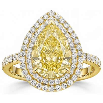Earth-Mined Fancy Yellow Diamond Fine Jewelry Ring – front view