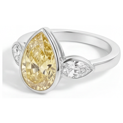 Real Fancy Yellow Diamond Fine Jewelry Ring – angle view