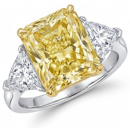 Fine Jewelry Ring Two-Tone 14K Gold with Fancy Yellow Diamond – main view