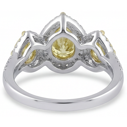 Fancy Yellow Diamond Ring 1.5-ct 14K Two Tone Gold – back view