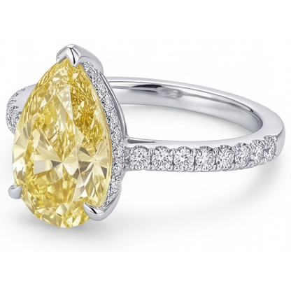 Premium Fancy Yellow Diamond Ring 3 ct – profile view