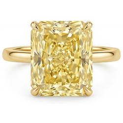 Fancy Yellow Diamond Radiant Cut Single Stone Ring 2 ct – 14