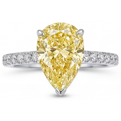 Natural Fancy Yellow Diamond Statement Ring – profile view