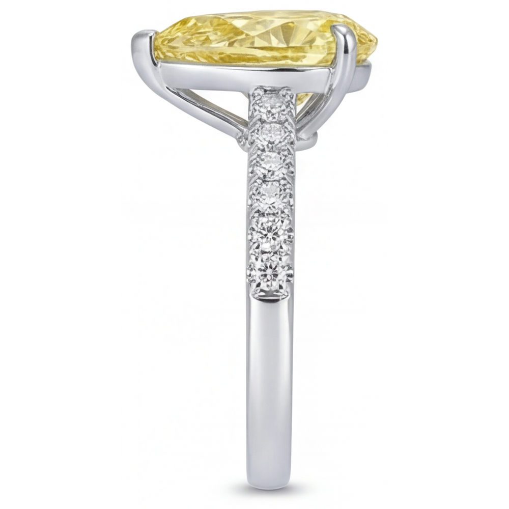 Natural Fancy Yellow Diamond Statement Ring – back view