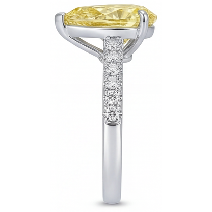 Natural Fancy Yellow Diamond Statement Ring – back view