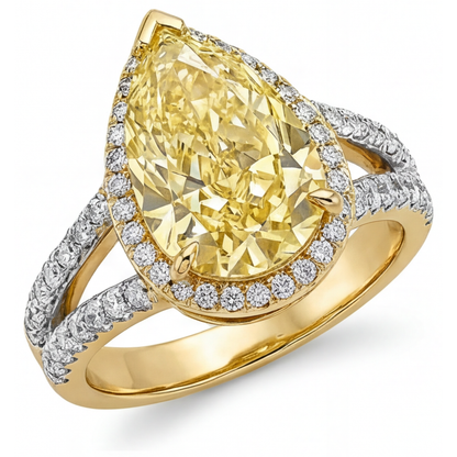 Statement Ring 14K Two Tone Gold with Fancy Yellow Diamond – main view