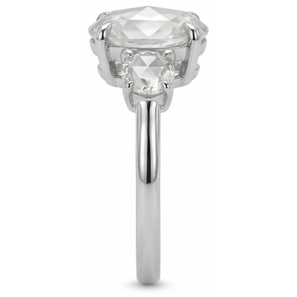 3-Stone Ring 14K White Gold with Fine Diamond – angle view