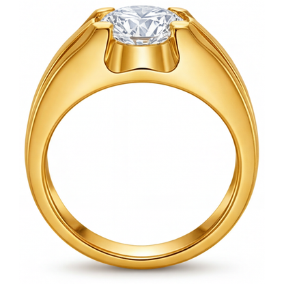 Fine Diamond Gentleman's Ring 2-ct 24K Yellow Gold – side view