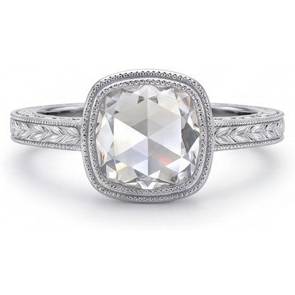 Authentic Fine Diamond Halo Ring 3.25 ct 14K White Gold – main view