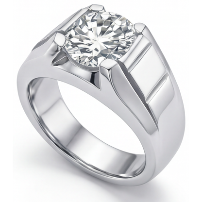 Sophisticated Men's Ring 2 ct – side view