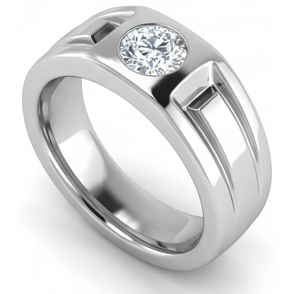 Fine Diamond Men's Ring 2-ct 14K White Gold – front view