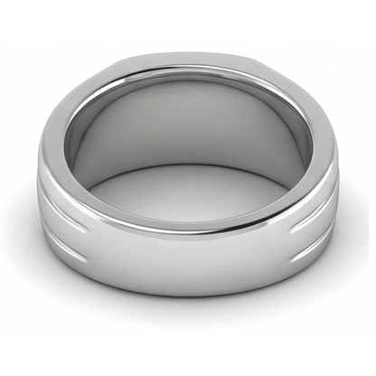 Round Cut Fine Diamond ring in 14K White Gold – top view