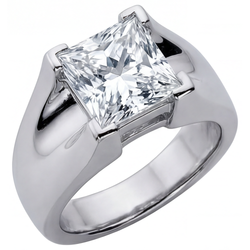 Fine Diamond IGI Certified Men's Ring 3 ct in 14 Karat White Gold