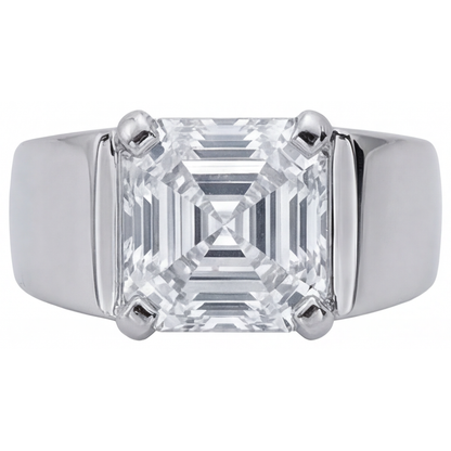 Men's Ring 14 Karat White Gold with Fine Diamond – front view
