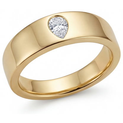 Real Fine Diamond Single Stone Ring – angle view
