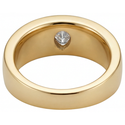 Real Fine Diamond Single Stone Ring 0.75 ct 14K Yellow Gold – profile view