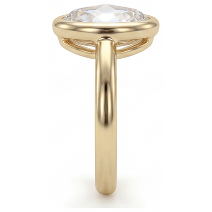 Fine Diamond Single Stone Ring 5.0-ct 14K Yellow Gold – angle view