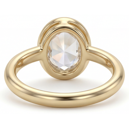 Real Fine Diamond Single Stone Ring – profile view